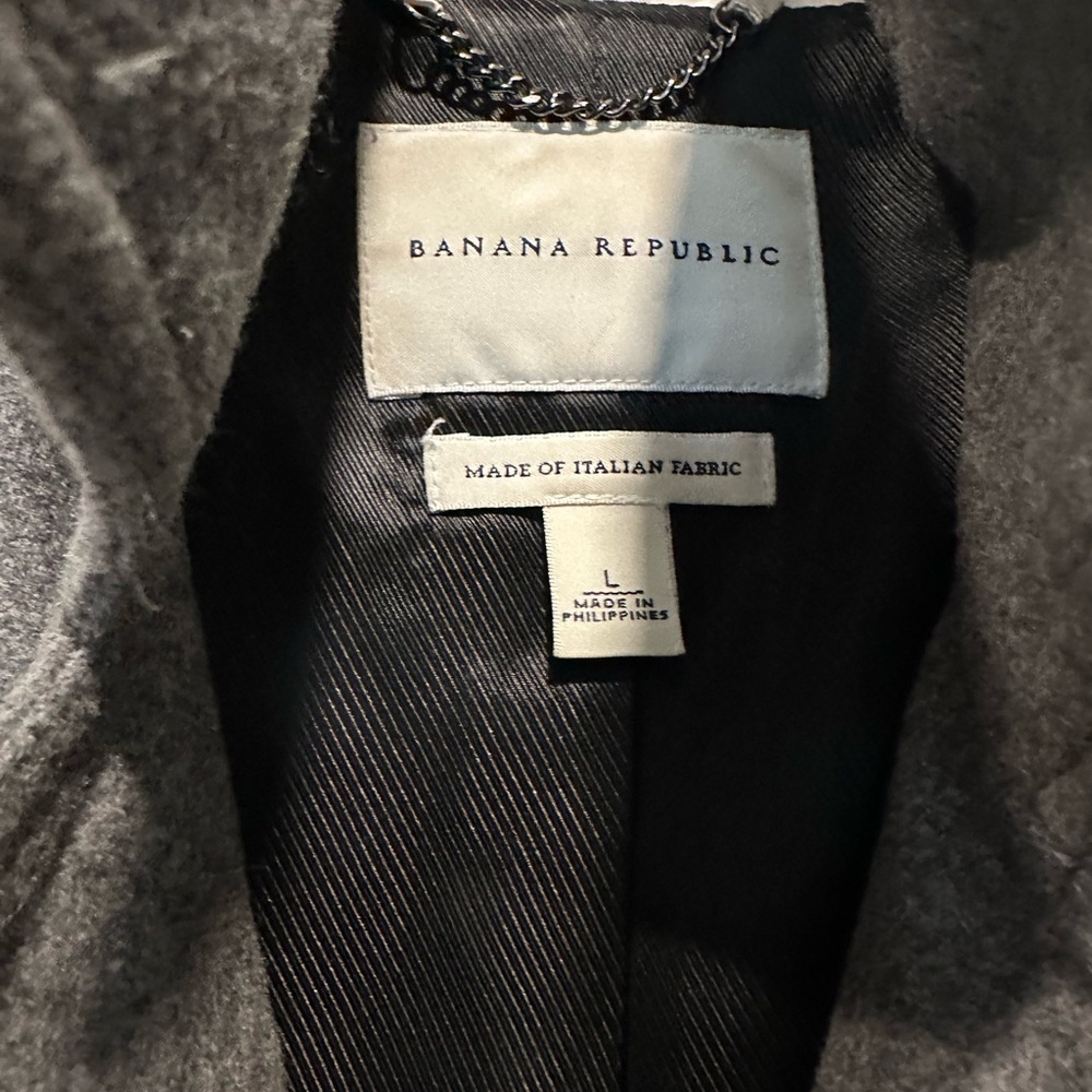 NWOT - Banana Republic Belted Charcoal Coat - Picture 2 of 3